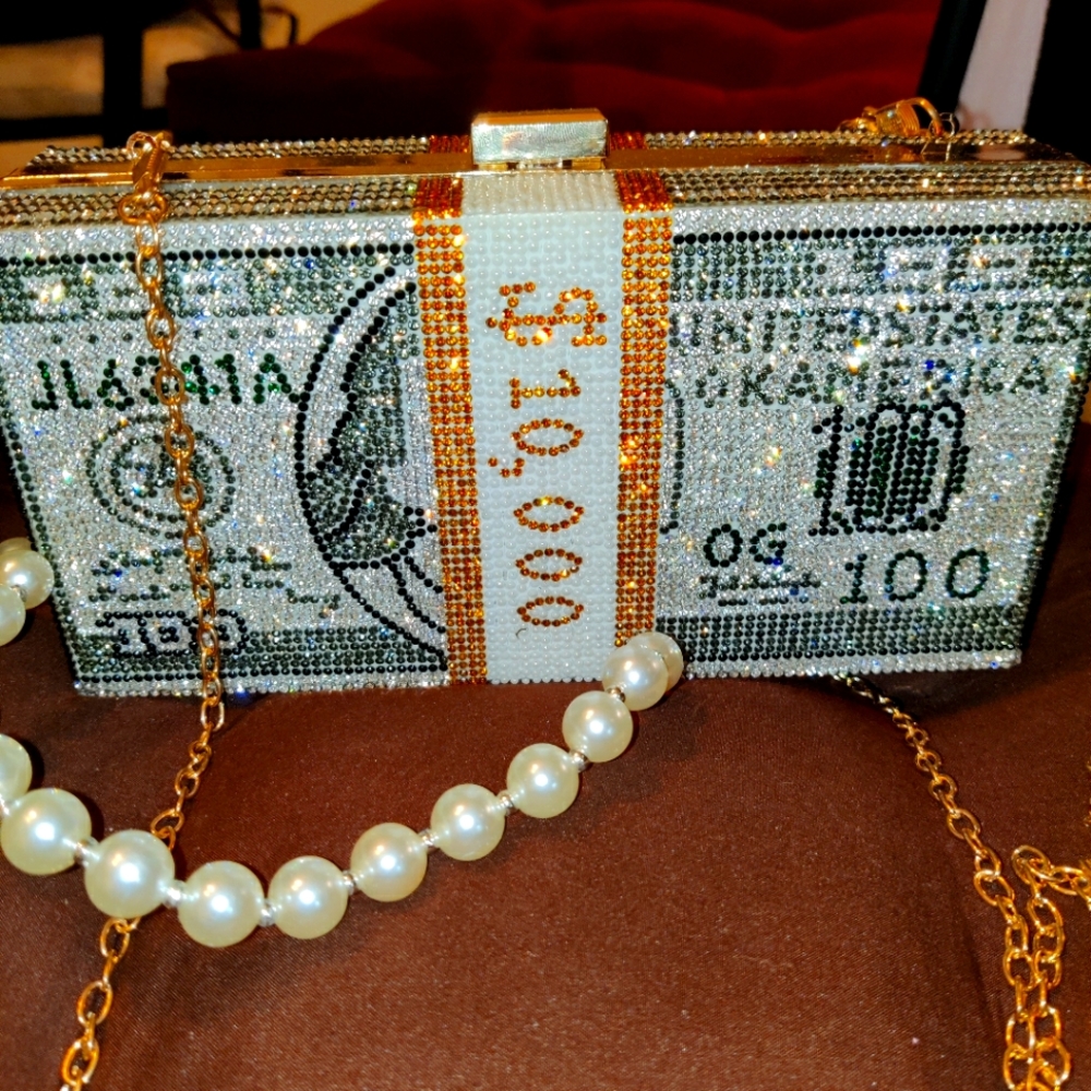 *BLINGED OUT* Rhinestone clutch/shoulder bag